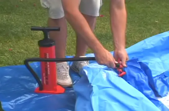 Inflate the top ring with an air pump