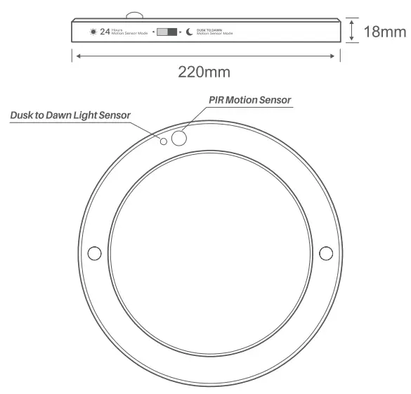 SINCELIGHT SL-PLR220 Led Motion Sensor Round Panel Ceiling Lamp Light - icon 1