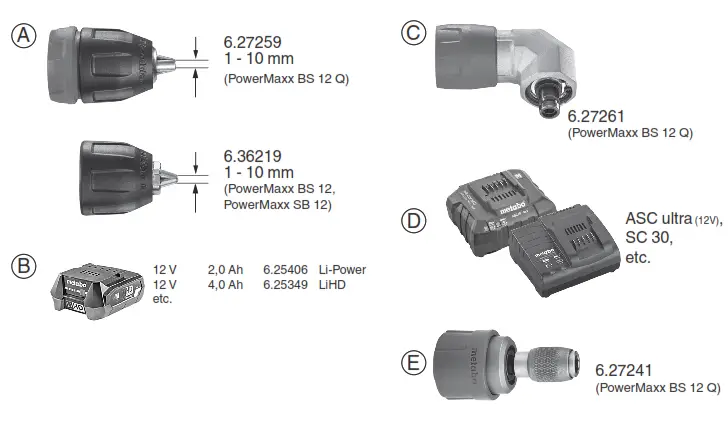 metabo PowerMaxx SB 12 Cordless Hammer Drill - fig 1