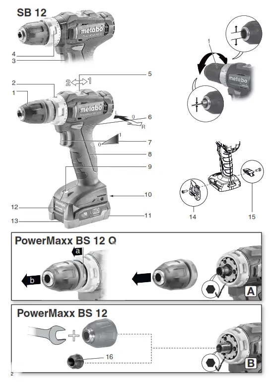metabo PowerMaxx SB 12 Cordless Hammer Drill - fig