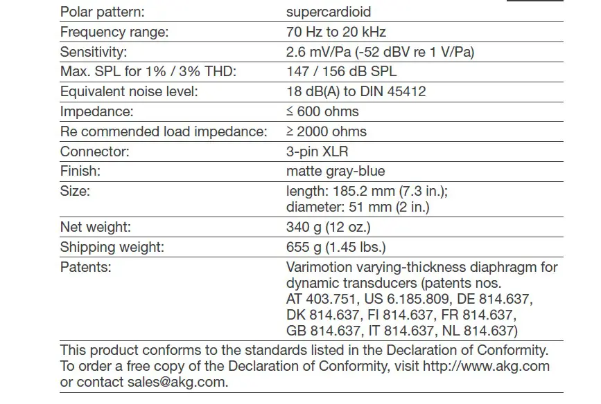 AKG D5 Vocal Dynamic Microphone (6)