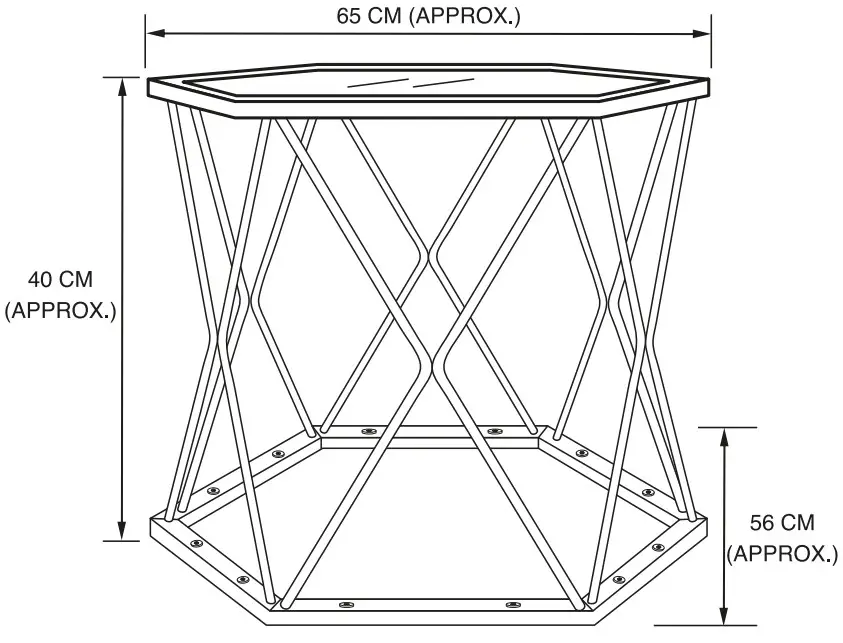 B M 374522 Bavaria Hexagon Metal Coffee Table - Figure 1