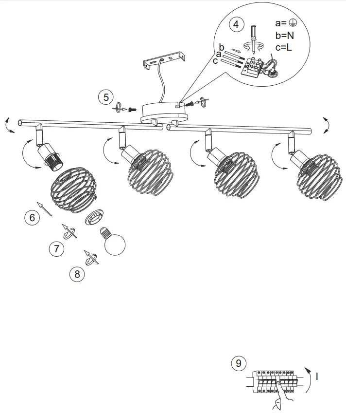 Paul Neuhaus 15923-79 Eugen Ceiling Lamp fig 1