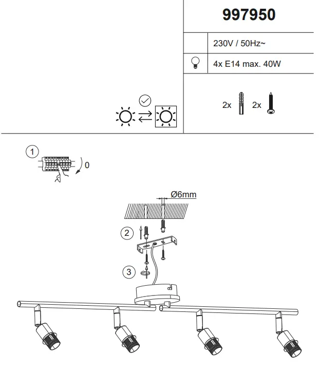 Paul Neuhaus 15923-79 Eugen Ceiling Lamp fig