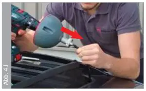 Now push the shaft back into the water drainage