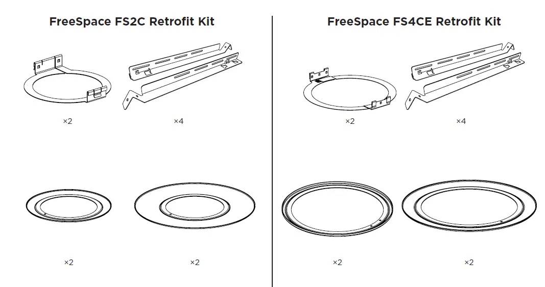 BOSE FreeSpace FS2C and FS4CE Retrofit Kit 1