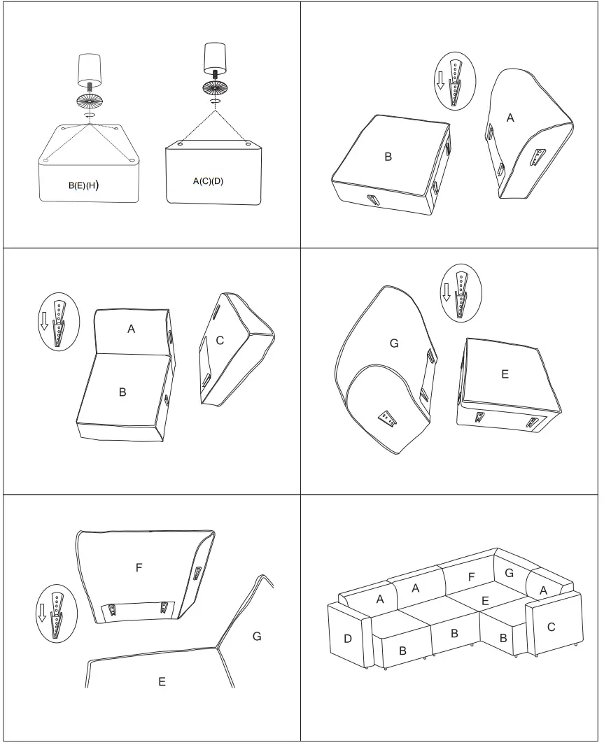 FM BDLB05304 5 Seater Modular Corner Sofa fig 1