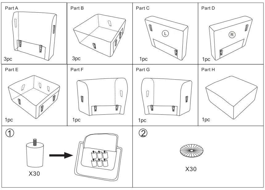 FM BDLB05304 5 Seater Modular Corner Sofa fig 2