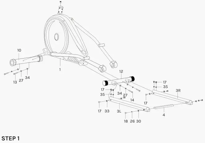 LIFESPAN XT-38 Cross Trainer - ASSEMBLY INSTRUCTIONS STEP 1