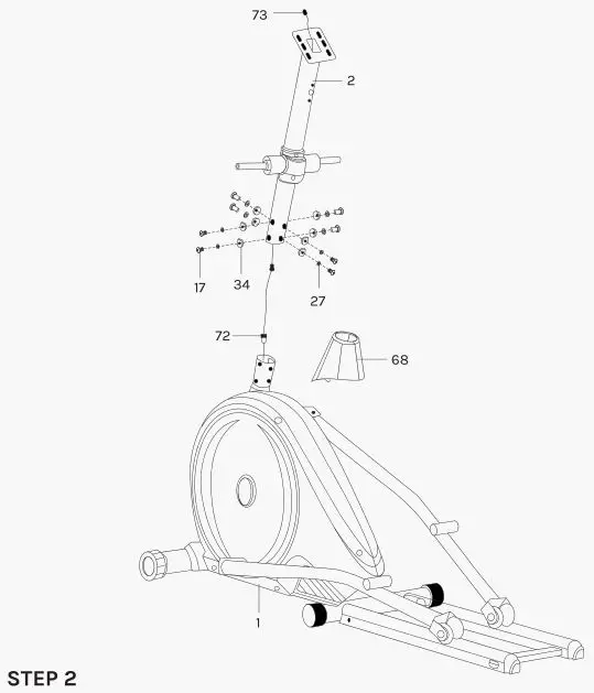 LIFESPAN XT-38 Cross Trainer - ASSEMBLY INSTRUCTIONS STEP 2