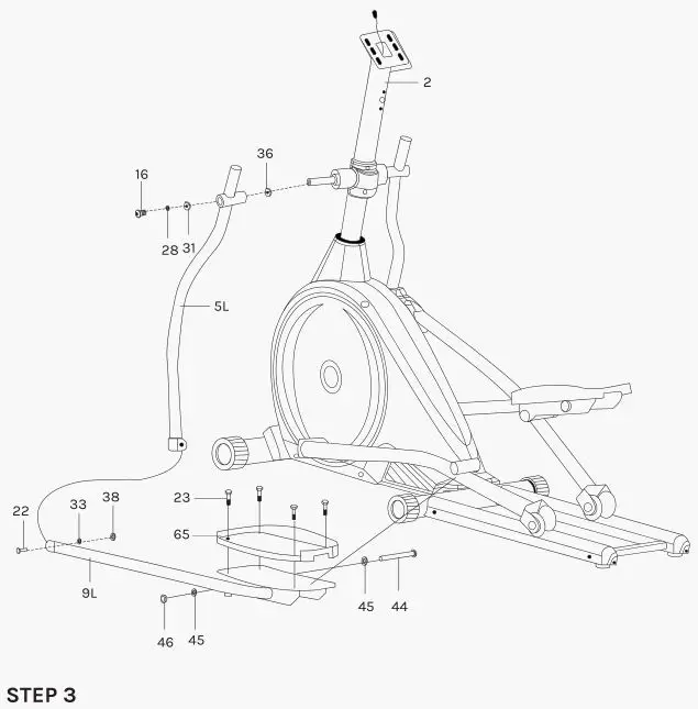 LIFESPAN XT-38 Cross Trainer - ASSEMBLY INSTRUCTIONS STEP 3