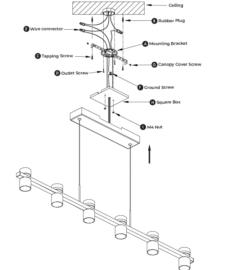 VONN-VMC34247-47-Inch-Up-Down-6-Light-Integrated-LED-Black-Linear-Chandelier-Lighting-Fixture-Installation-FIG-4