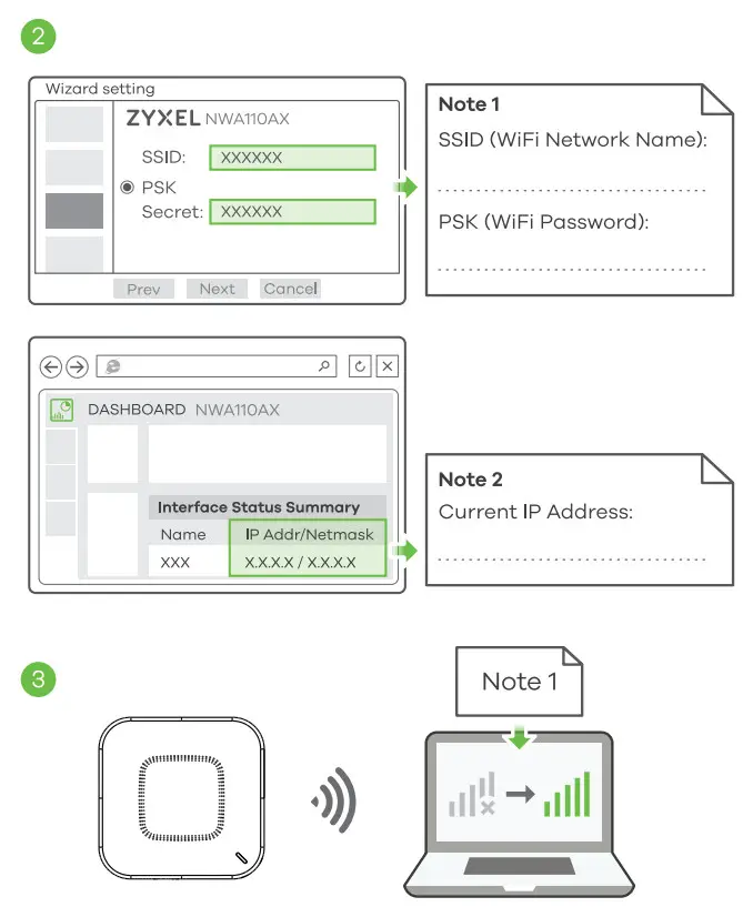 ZYXEL NWA110AX 802.11ax WiFi 6 Dual Radio PoE Access Point - wried connection 2