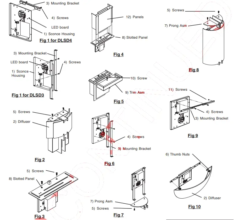 LITHONIA LIGHTING DLSD6 LED Sconce Diffusers - fig 2