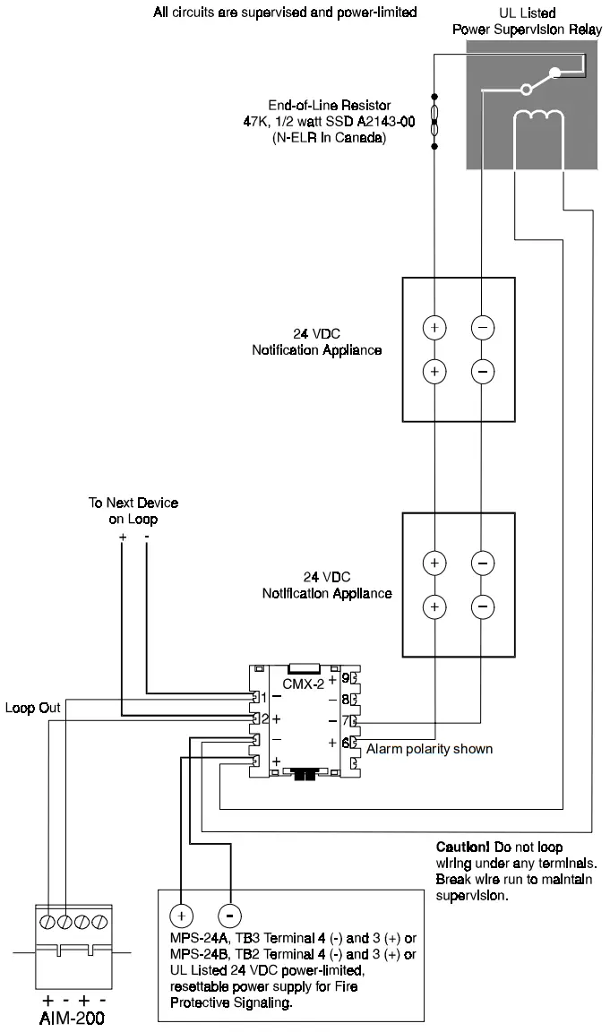 NOTIFIER AIM 200 Addressable Intelligent Module - NFPA Style Y Notification Appliance Circuit