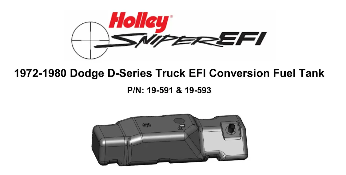 Holley 19-591 Dodge D-Series Truck EFI Conversion Fuel Tank Instruction Manual