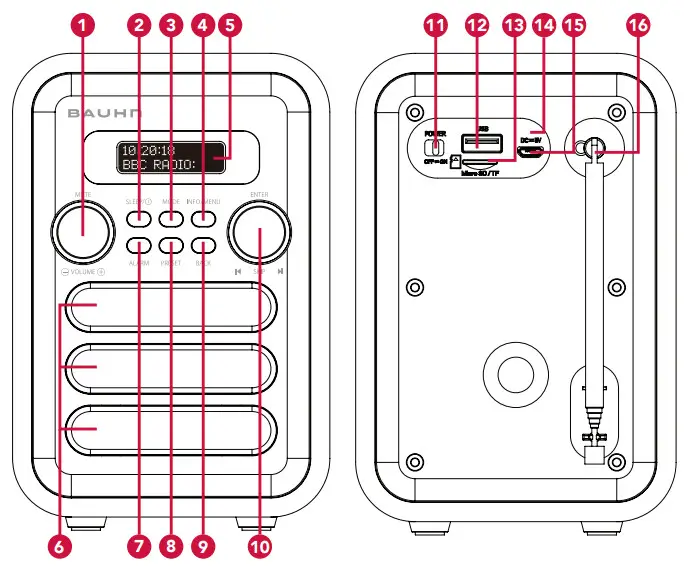 BAUHN ADAB-0321 DAB+ Radio with Bluetooth Wireless Connectivity - figure 2