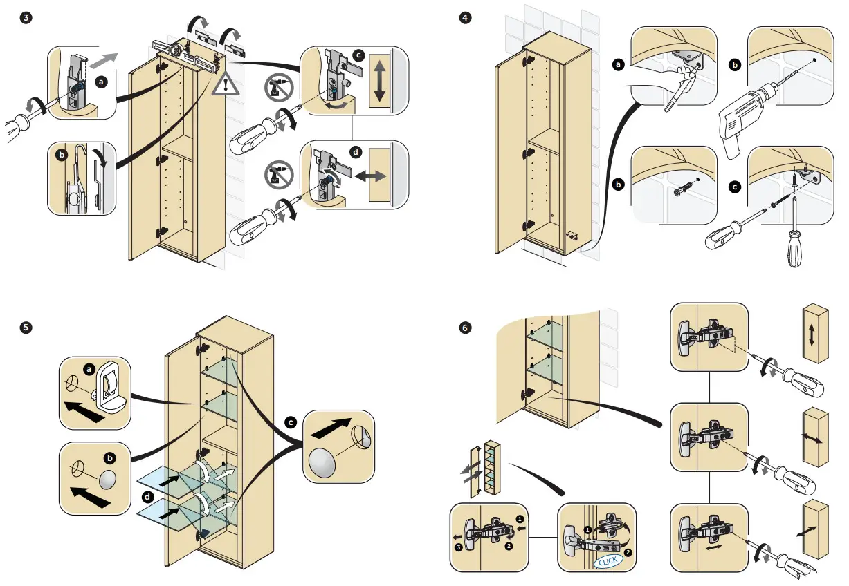 HORNBACH E0832B2 Tall Cabinet Ideal Standard Connect Air Front Color Glossy White - Assembly 3