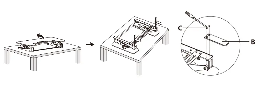 Flip the desktop (A) upside down