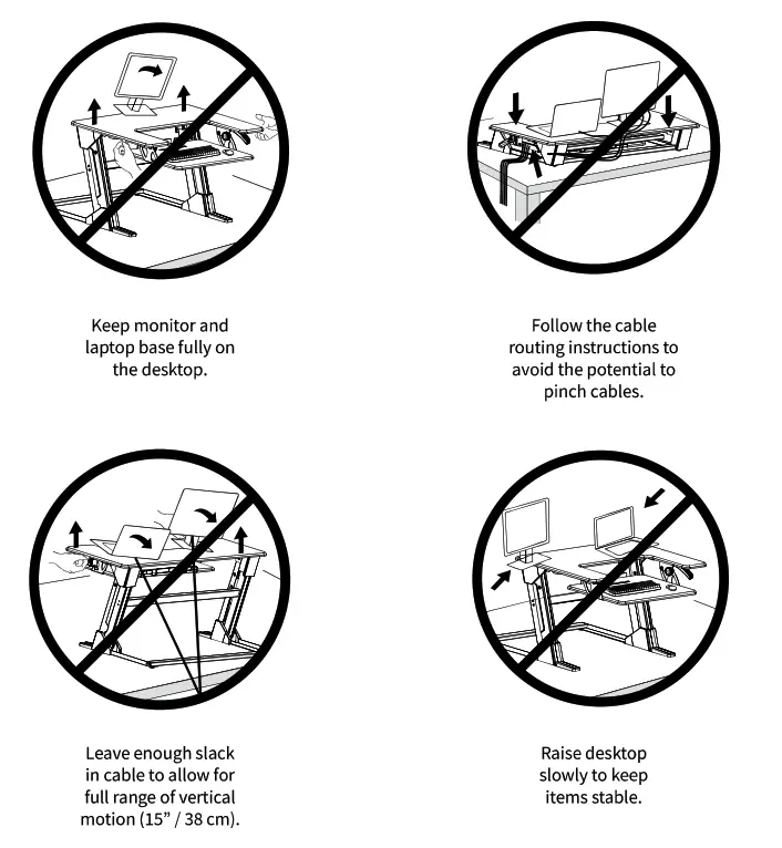 VIVO Black Desk Riser - Caution