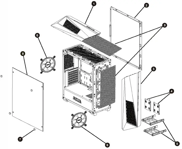 AZZA 320DF Thor Digital RGB light Effects fig 1