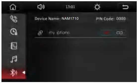 Nakamichi NAM1710 7 Inch 2-Din AV Receiver - Bluetooth Operation