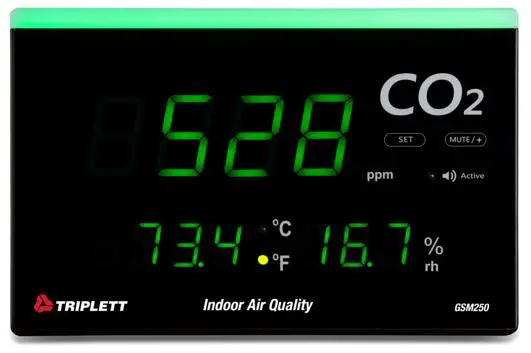 TRIPLETT GSM250 CO2 Humidity Temperature Wall Mount