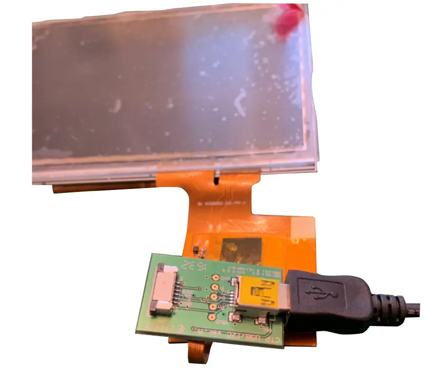 IDS AM-800480N6TZQW-T06H LCD Touch Screen - Turn the PCB over and connect a USB Mini lead.