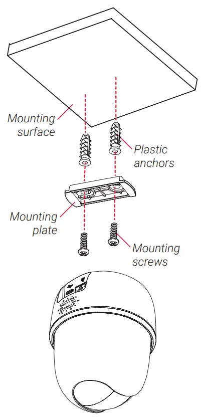 LOREX W462AQ-Z 2K QHD Smart Indoor WI FI PT Security Camera - Mounting