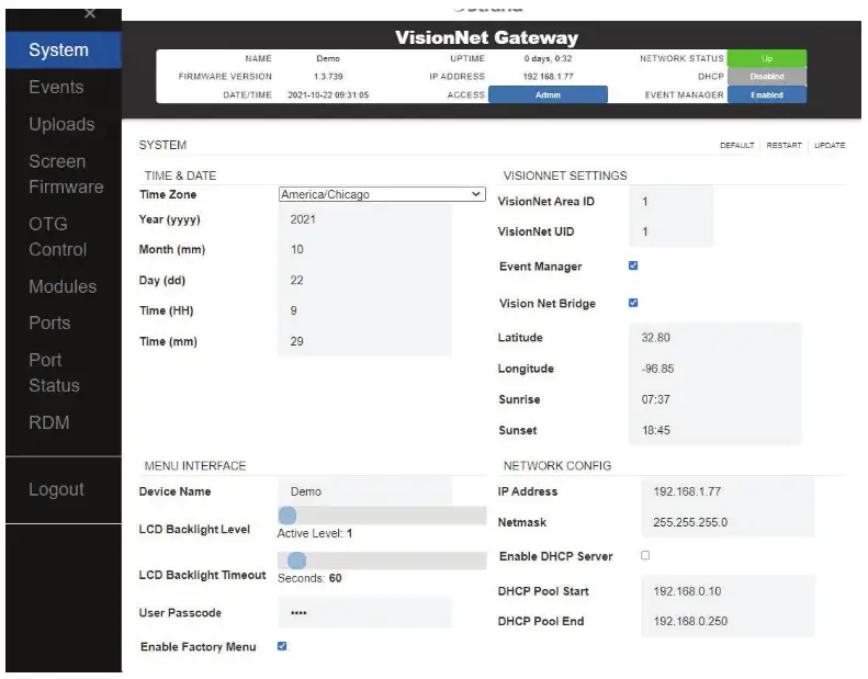 Strand 65710 Vision Net Gateway Module - power
