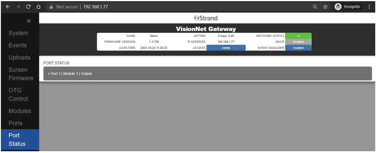 Strand 65710 Vision Net Gateway Module - window,