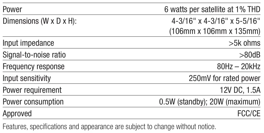 JBL Jembe Wireless TECHNICAL SPECIFICATIONS