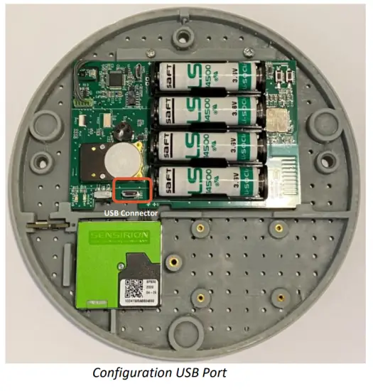 Synetica enLink IAQ Wireless Indoor Air Quality Monitor - Configuration USB Port