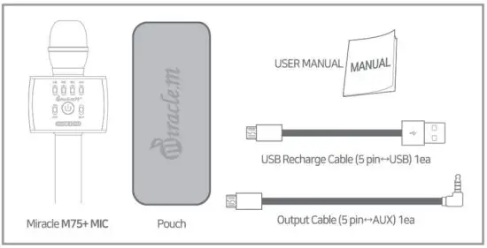 miracle m M75+ Bluetooth Karaoke Microphone - composition