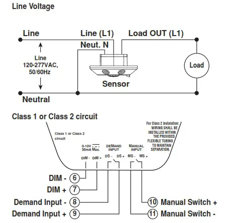 LEVITON O6C20 MDW Line Voltage Dimming Room Controllers - Wiring Diagram 1