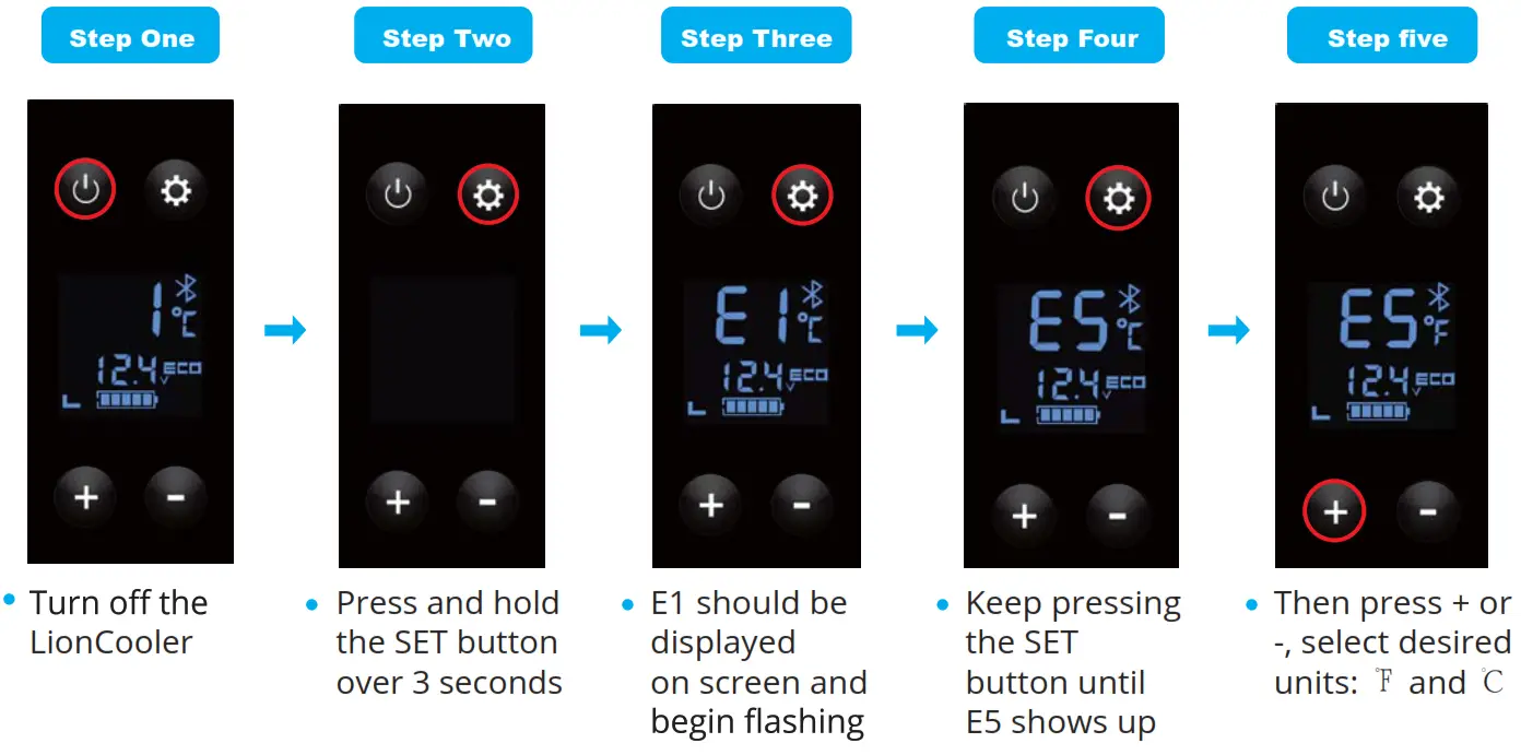 ACOPOWER X40A Outdoor Solar Freezer and Cooler - Changing Temperature