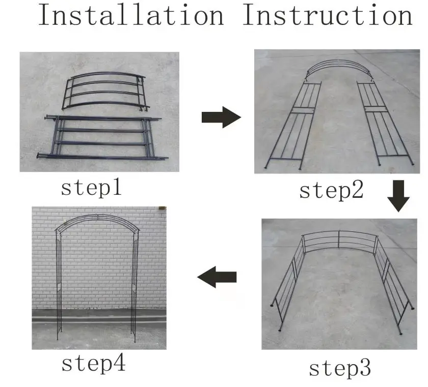 YIYIBYUS OT-ZJGJ-5220 Metal Outdoor and Indoor Garden Wedding Arch Arbor Instruction Manual