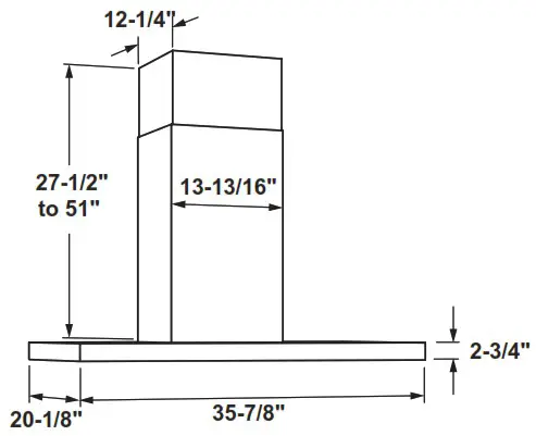 GE APPLIANCES UVW9361SL 36 Inch WiFi Enabled Designer Wall Mount Hood with Perimeter Venting - DIMENSIONS AND INSTALLATION INFORMATION