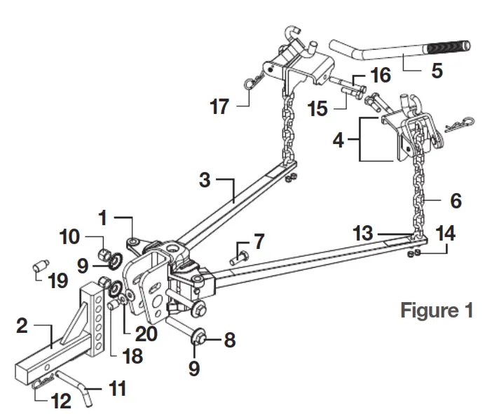 CURT 17300 Trunnion Bar Weight Distribution - fig