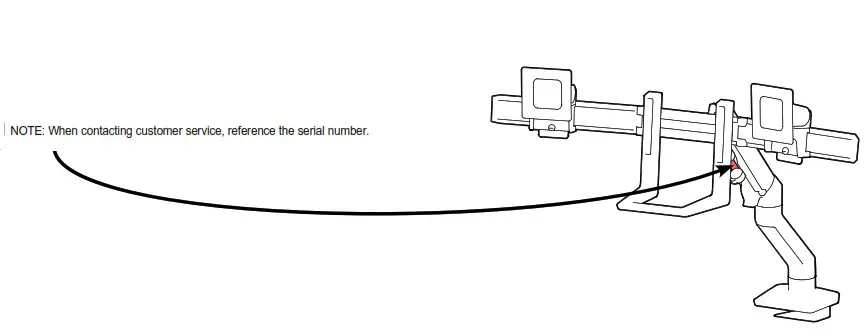 ergotron HX Desk Dual Monitor Arm With Top Mount Low Profi le C clamp - Safety 9
