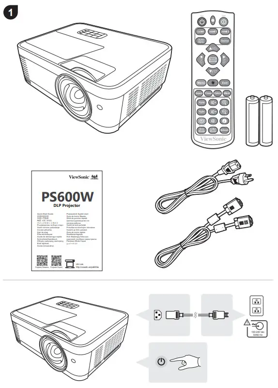 ViewSonic PS600W DLP Projector - Figure 1