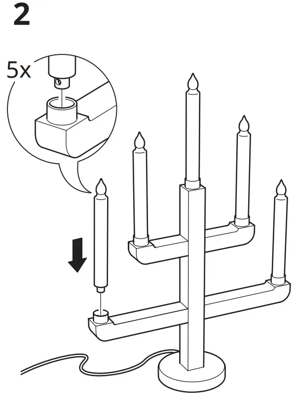 IKEA STRÅLA LED 5-Arm Candelabra - Fig3