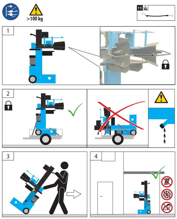 Gude GHS 500 7 TED Log Splitter - storage