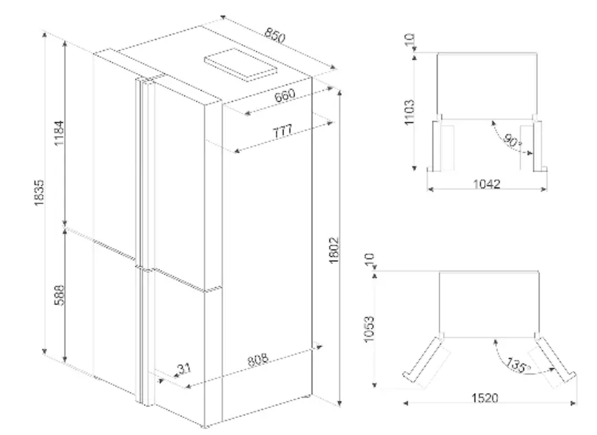 smeg-FQ70GBE-4-Doors-American-Fridge-Freezer-fig-4
