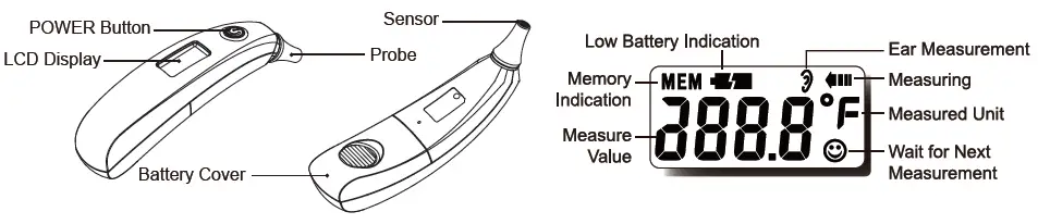 Digital Ear Thermometer Ki-8192 Instruction Manual