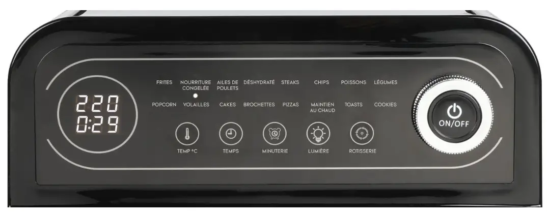 Livoo DOC255 Air Fryer Oven - Control panel
