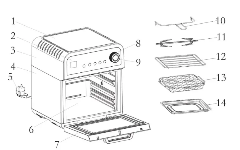 Livoo DOC255 Air Fryer Oven - DESCRIPTION