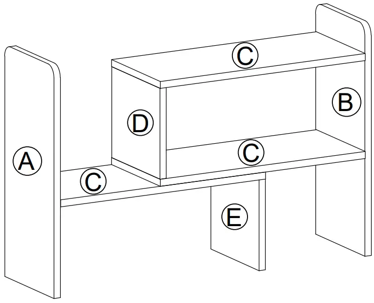 Furinno 20341 Montale Desk Top Organizer Bookshelf - fig