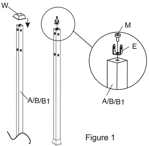 Alpulon ZMWV165 8 ft x 5 ft Outdoor Barbecue Grill Gazebo Canopy Tent Replacement - ASSEMBLY