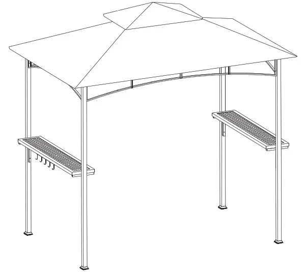 Alpulon ZMWV165 8 ft x 5 ft Outdoor Barbecue Grill Gazebo Canopy Tent Replacement - Cover